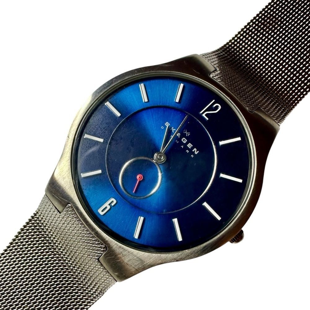 Skagen Men’s Watch, Navy Dial, Mesh Strap